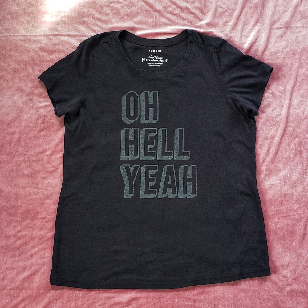 Black Hell Yeah Slim Fit Slub Tee
